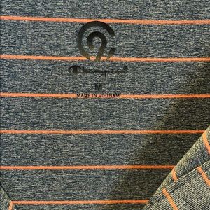 Men’s medium soft/ stretchy striped polo